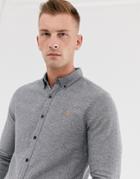 Farah Kreo Slim Fit Brushed Cotton Shirt In Gray - Gray