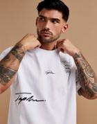 Topman Signature Placement Print T-shirt In White