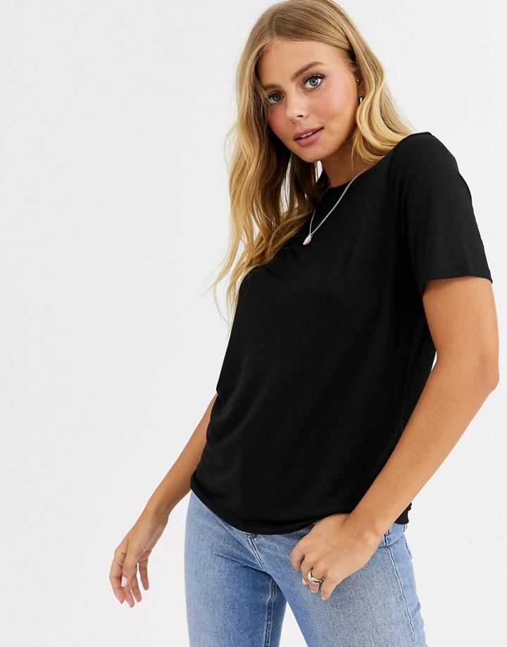 Asos Design Formal T-shirt In Lyocel In Black