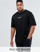Sixth June Plus Oversized T-shirt In Black With Small Logo - Black