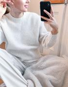 Weekday Lova Knitted Sweater In Ecru-white