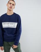 Timberland Cut & Sew Logo Sweatshirt In Navy/grey - Navy