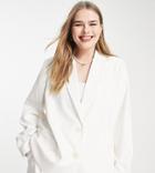 The Frolic Plus Relaxed Tailored Jacket With Satin Lining-white