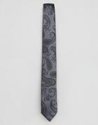 Ted Baker Tie In Paisley 5.5cm - Gray