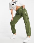 Nike Essentials Cuffed Cargo Sweatpants In Khaki-green