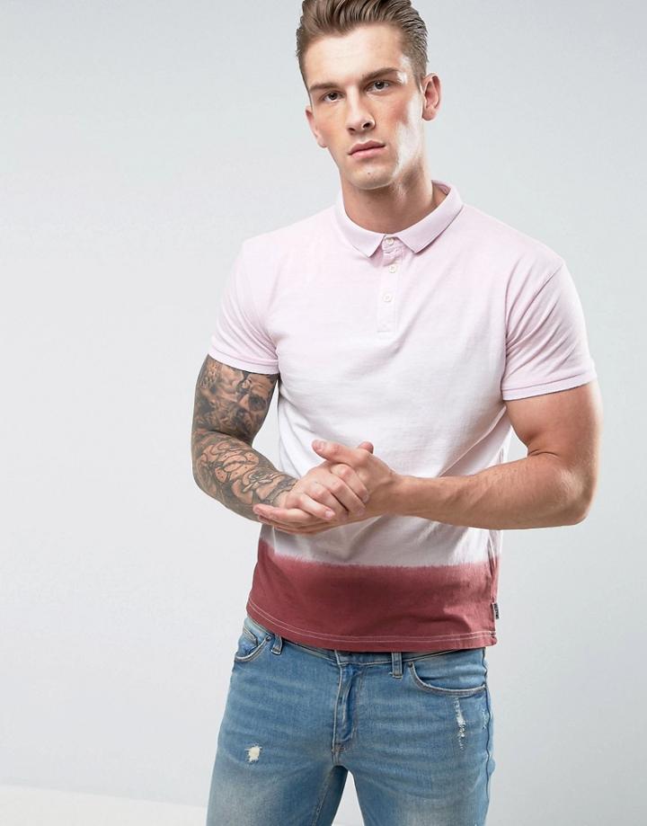 Soul Star Dip Dye Polo - Pink