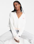 Kickers Relaxed Cardigan With Embroidery Logo And Vintage Stripe Trim-neutral