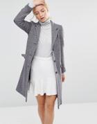 Helene Berman College Coat In Lilac Texture - Purple