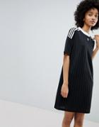 Adidas Originals Adicolor Three Stripe Dress In Black - Black