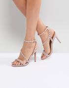 Asos Hacker Studded Heeled Sandals - Beige