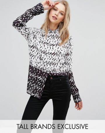 Alter Tall Printed Blouse With Piping - Multi