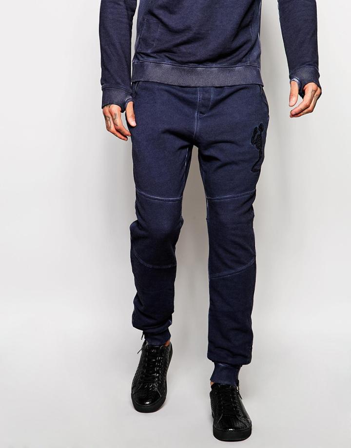 Religion Oil Wash Tracksuit Joggers - Eclipse Navy