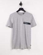 Fcuk Chest Logo T-shirt In Light Gray-grey