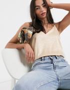 River Island Chain Link Detail Cami In Gold
