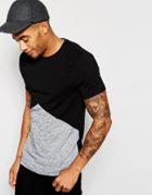 Asos Muscle T-shirt With Triangle Cut And Sew In Nep Fabric