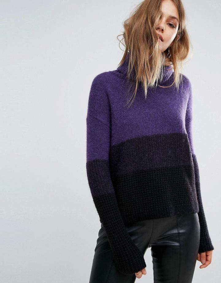 Boss Orange By Hugo Boss Ilke Roll Neck Sweater - Purple