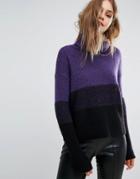 Boss Orange By Hugo Boss Ilke Roll Neck Sweater - Purple