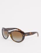Ray-ban Oversized Round Sunglasses In Brown Tort
