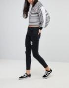 Kubban Destroyed Skinny Jeans - Black
