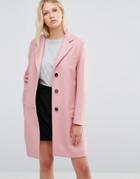 Gloverall Chesterfield Coat In Pink - Pink