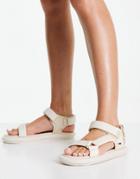 Tommy Jeans Ankle Strap Sandal In Cream-white
