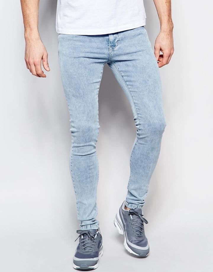 Dr Denim Jeans Leroy Dropped Crotch Super Skinny 80s Stone - 80s Stone