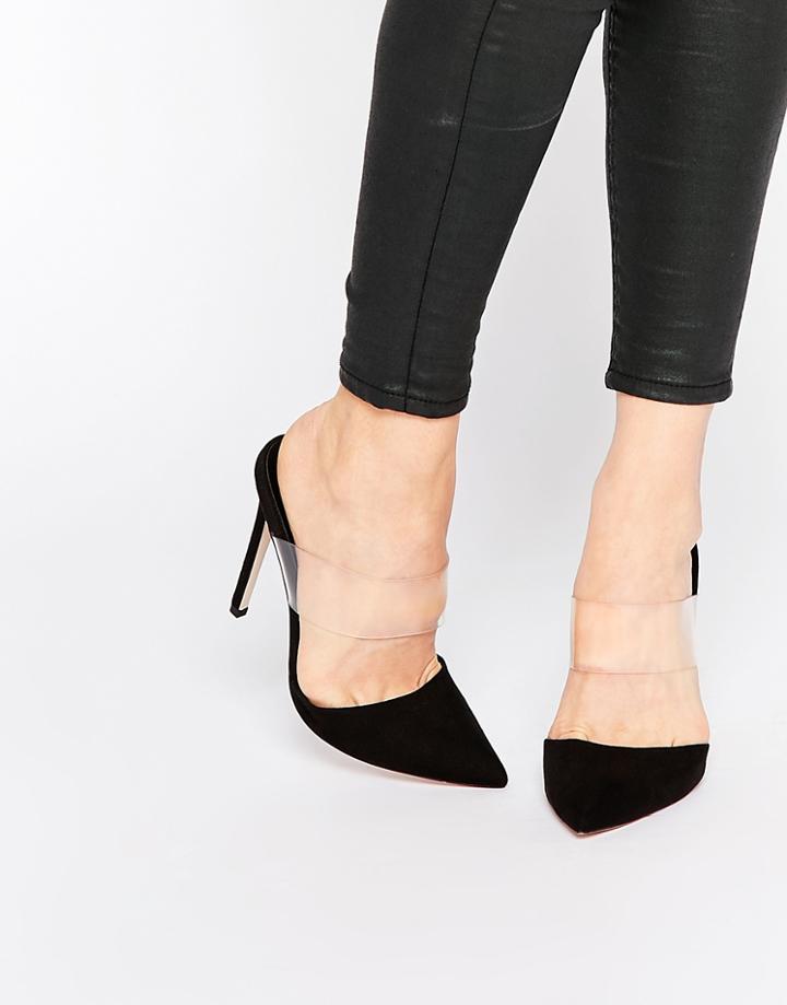Asos Petra Pointed Mules - Black