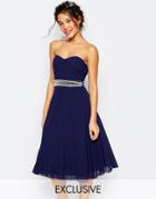 Tfnc Wedding Embellished Waist Prom Dress - Navy