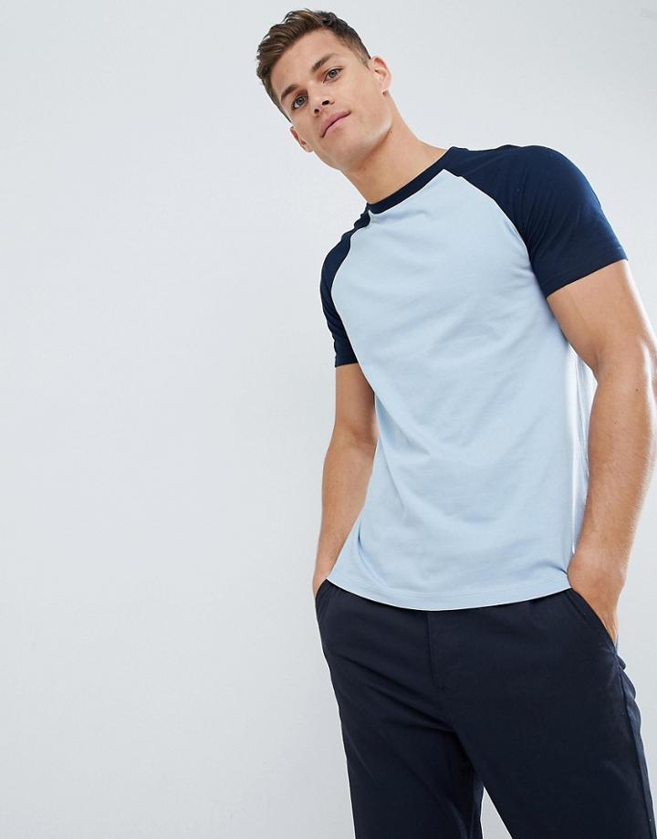 Asos Design Raglan T-shirt With Crew Neck With Contrast Sleeves - Multi