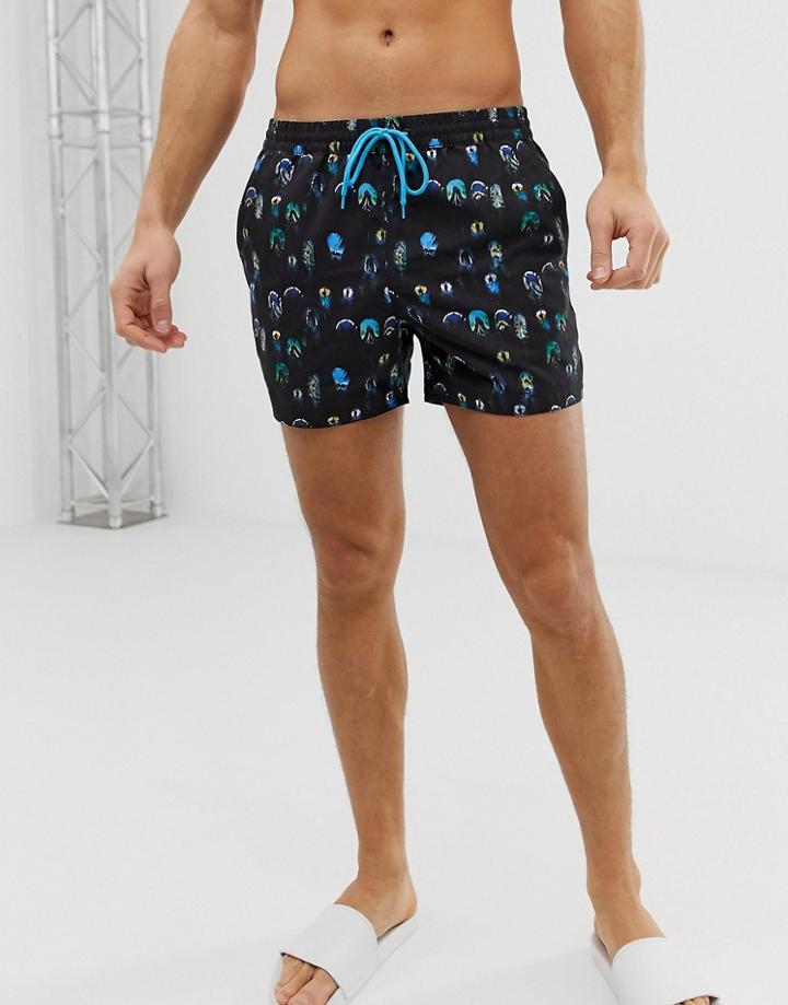 South Beach Swim Shorts In Feather Print - Multi