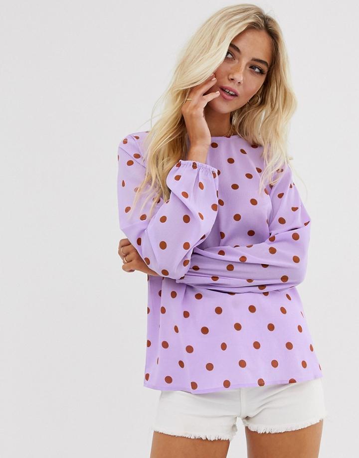 Pieces Polka Dot Long Sleeve Top