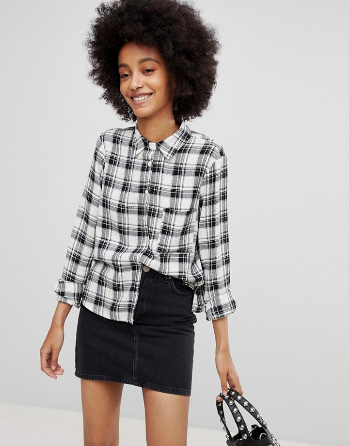 New Look Check Long Sleeve Shirt - Black