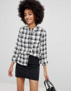 New Look Check Long Sleeve Shirt - Black