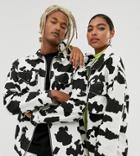 Collusion Unisex Jacket In Cow Print-multi