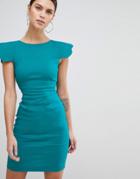 Vesper Shoulder Detail Pencil Dress - Blue