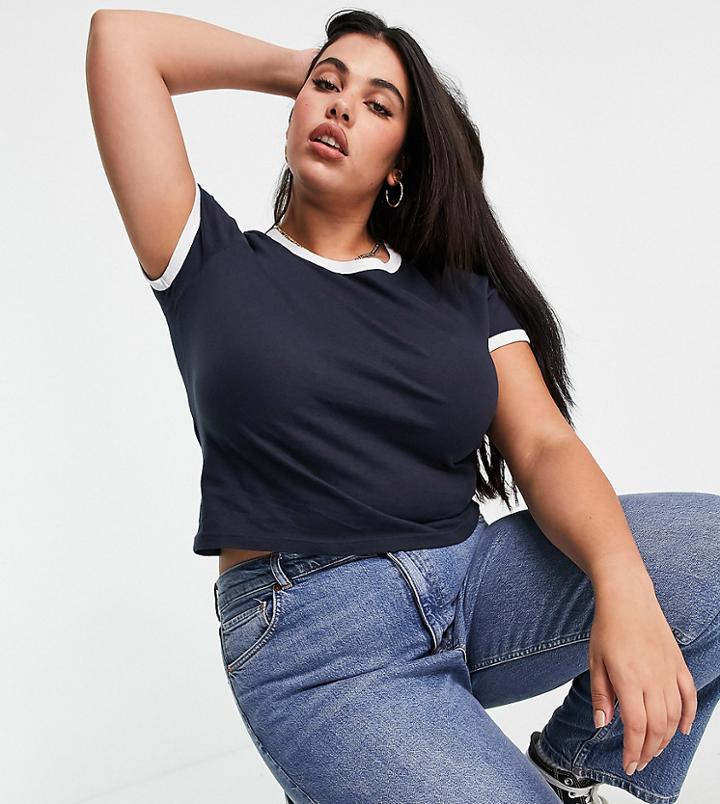 Brave Soul Plus Claudia Ringer T-shirt-blues