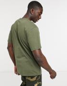 Only & Sons Oversize T-shirt In Organic Cotton Khaki-green