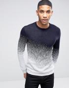 Asos Sweater With Fading Design - Navy
