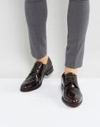 Dune Derby Shoes In Hi Shine Wine Leather - Red