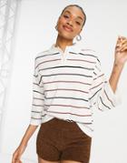 Native Youth T-shirt In Stripe-white