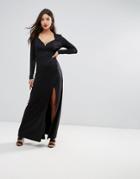 Ivyrevel Sweetheart Maxi Dress With Slit Front - Black