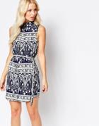 Parisian Shirt Dress In Paisley Print - Blue
