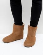 Asos Slipper Boots In Tan - Tan