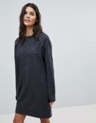 Esprit Frill Detail Knitted Dress - Gray