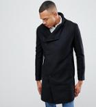 Religion Tall Funnel Neck Coat In Black - Black