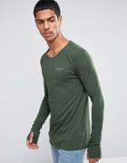 Illusive London Long Sleeve T-shirt In Khaki - Green