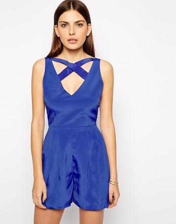 Vlabel London Cross Front Romper - Blue