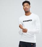 Asos Tall Muscle Longline Long Sleeve T-shirt With Scenario Print - White