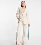 4th & Reckless Tall Tailored Open Back Blazer In Beige - Part Of A Set-neutral