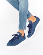 Adidas Originals Navy Embossed Snake Suede Stan Smith Trainers - Navy